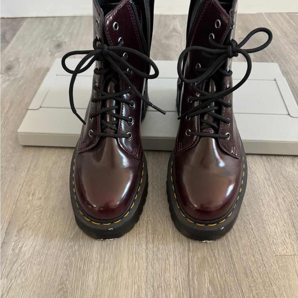 Dr. Martens Black and Dark Red Shoes